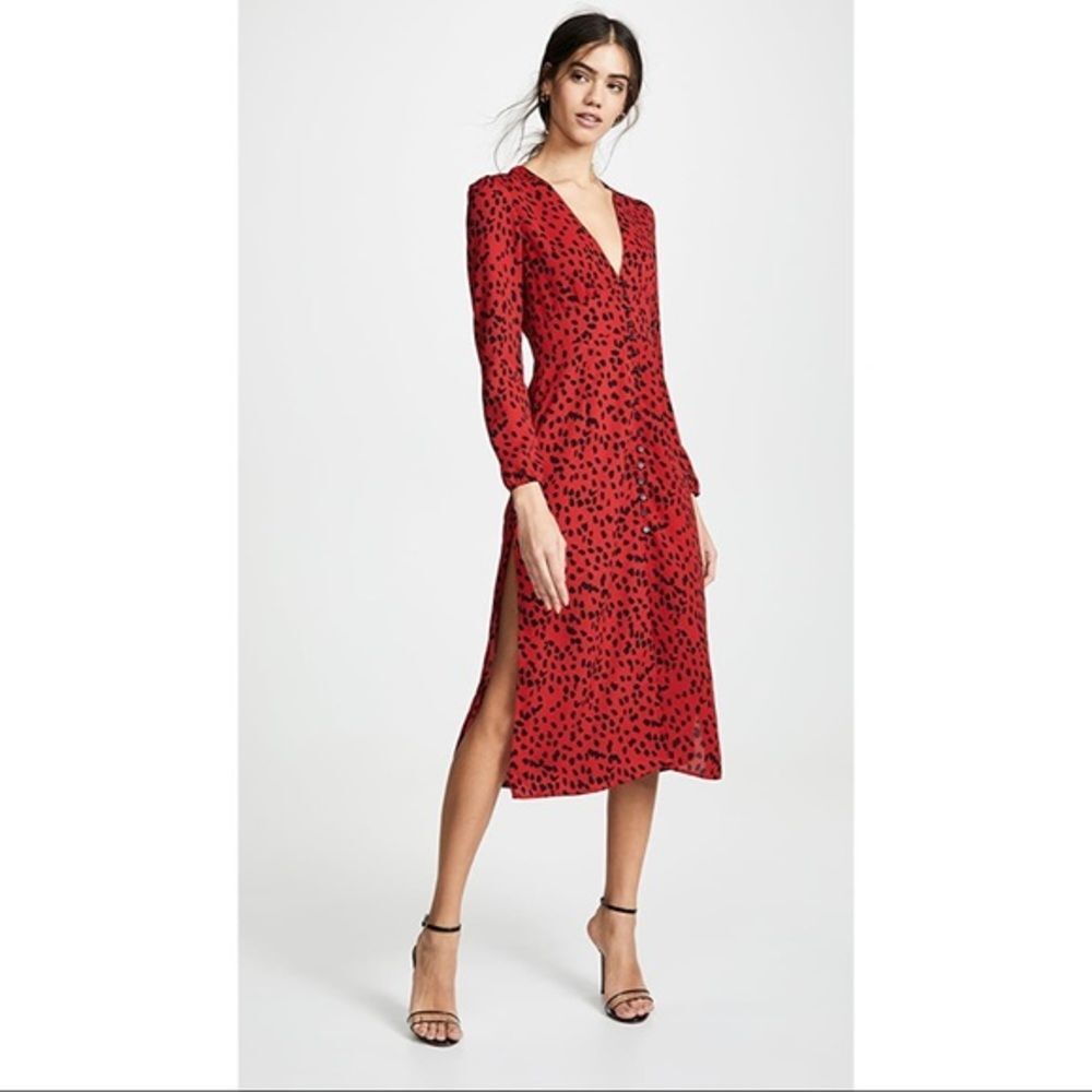 Rahi Leopard Red Dress XS